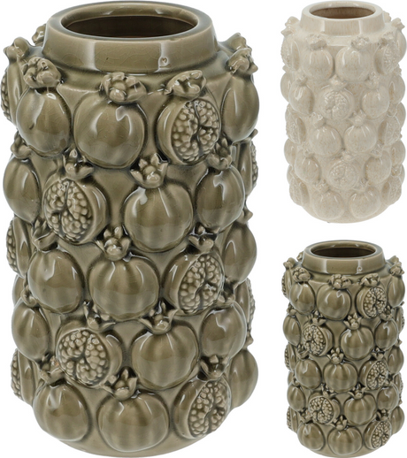 Vaas granaatappels 27cm 2 assorti