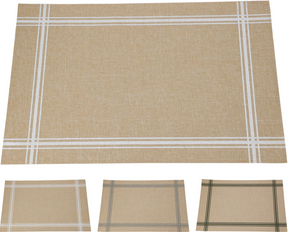 Placemat poly linnen 43x30cm assorti - square