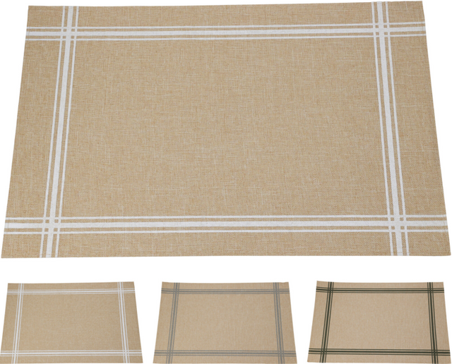 Placemat poly linnen 43x30cm assorti - square