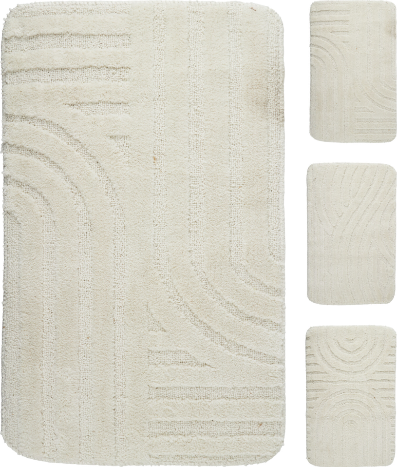 Badmat organic stripe 45x70cm assorti