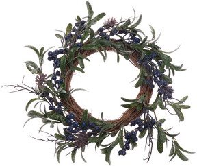 Kerstkrans blauwe bessen 30cm
