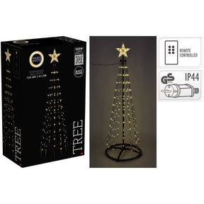 Overige merken led kerstboom 154 led #039;s 150 cm warm wit zwart