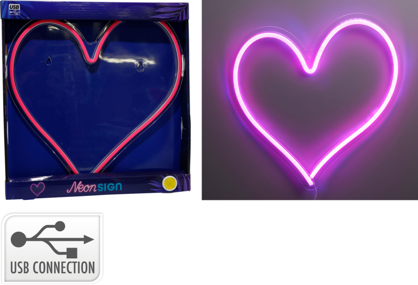 Hart neon 34x32cm