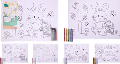 Kleur je eigen placemat pasen 4 stuks