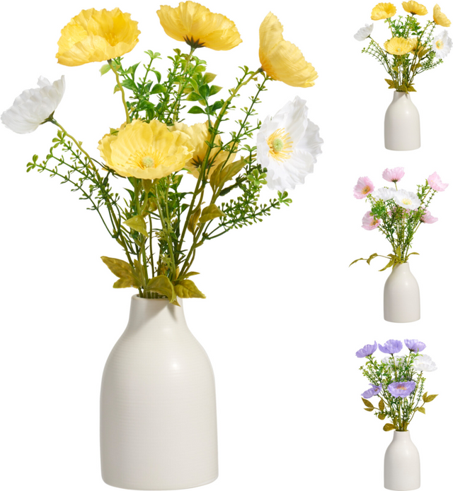 Bloemen in vaas 9x36cm assorti