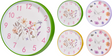 Wandklok flowers 30x4,5cm assorti