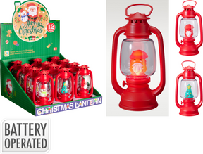Lantaarn kerst 178mm 3 assorti