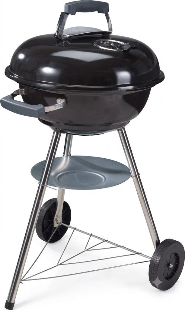 Bbq collection bbq grill style kogelbarbecue met deksel en wielen houtskool bbq 45cm zwart