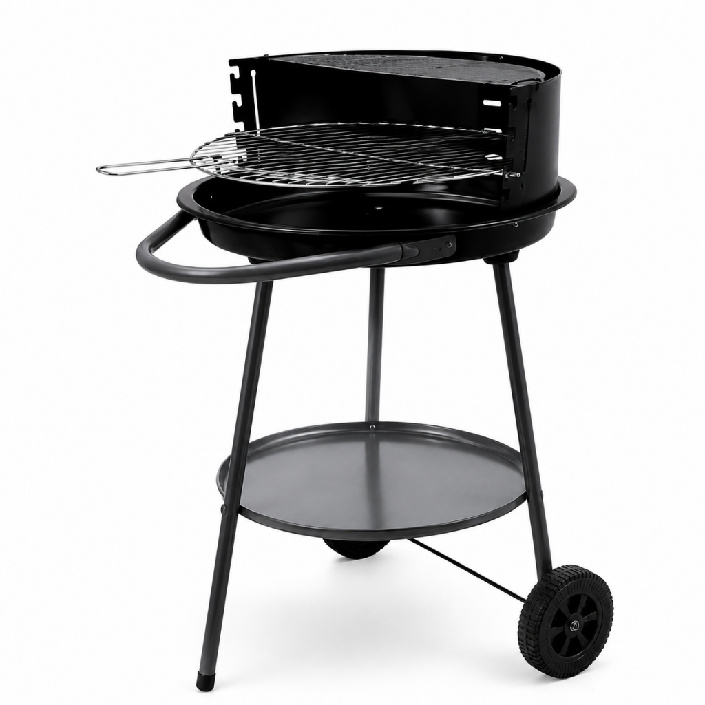 Bbq collection houtskoolbarbecue grill style met wielen compacte kogelbarbecue 51cm