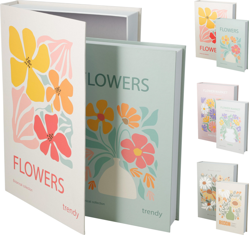 Opbergboek flowers 31x21cm 2-delig assorti
