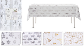Kerst tafelkleed 145x220cm 4 assorti foil