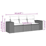 Vidaxl 3-delige loungeset met kussens poly rattan zwart