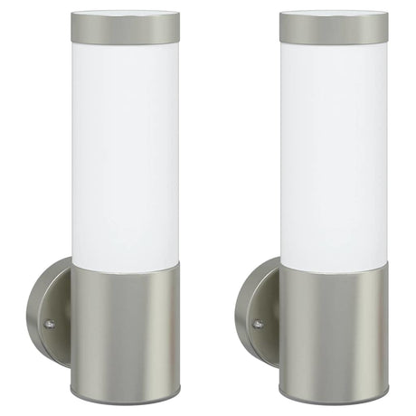 Vidaxl buiten wandlamp 2 pcs zilver 12 x 8,5 x 27 cm