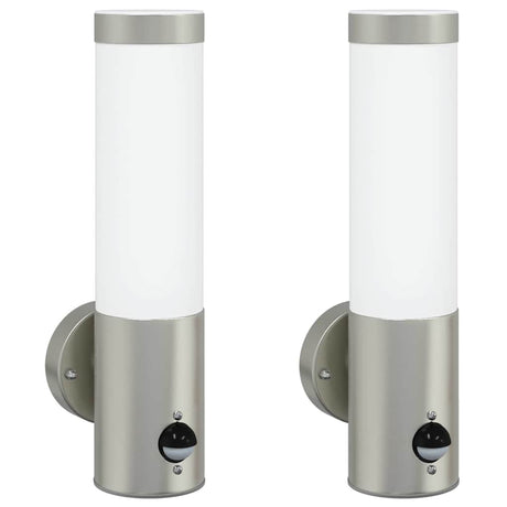 Vidaxl buiten wandlamp 2 pcs zilver 12 x 8,5 x 29 cm