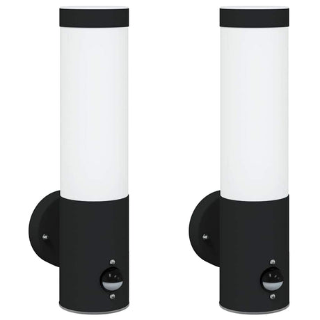 Vidaxl buiten wandlamp 2 pcs zwart 12 x 8,5 x 29 cm