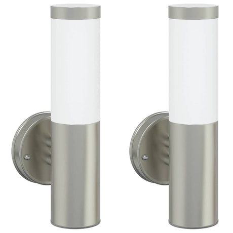 Vidaxl buiten wandlamp 2 pcs zilver 15 x 7,5 x 33 cm