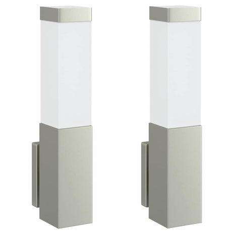 Vidaxl buiten wandlamp 2 pcs zilver 10.5 x 6 x 33 cm