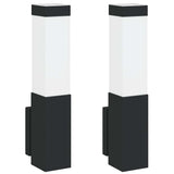 Vidaxl buiten wandlamp 2 pcs zwart 10.5 x 6 x 33 cm