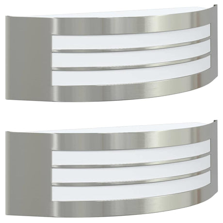Vidaxl buiten wandlamp 2 pcs zilver 32 x 10 x 10 cm