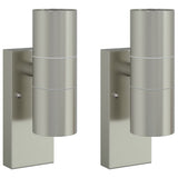 Vidaxl buiten wandlamp 2 pcs zilver 7 x 10 x 22 cm rvs en glas