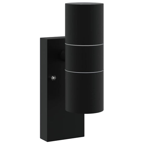 Vidaxl buiten wandlamp zwart 7 x 10 x 22 cm rvs en glas