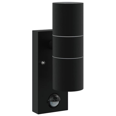 Vidaxl buiten wandlamp zwart 7 x 10 x 22 cm rvs en glas