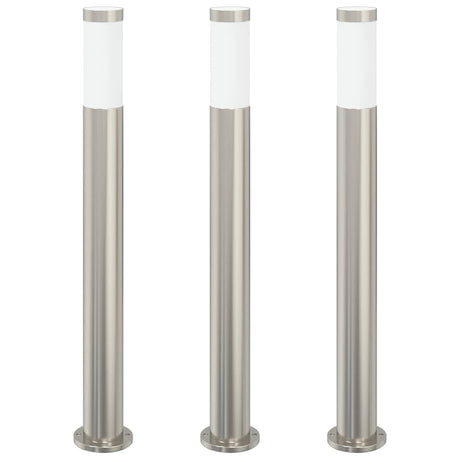 Vidaxl bolderverlichting 3 stuks 80 cm rvs ip44
