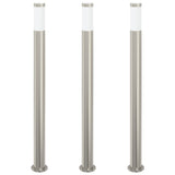 Vidaxl bolderverlichting 3 stuks 110 cm rvs ip44