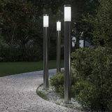 Vidaxl bolderverlichting 3 stuks 110 cm rvs ip44