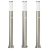Vidaxl bolderverlichting met sensor 3 stuks 80 cm rvs ip44