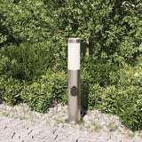 Vidaxl bolderarmatuur met stopcontact 50 cm rvs ip44