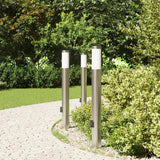Vidaxl bolderverlichting met stopcontact 3 stuks 80 cm roestvrij staal ip44
