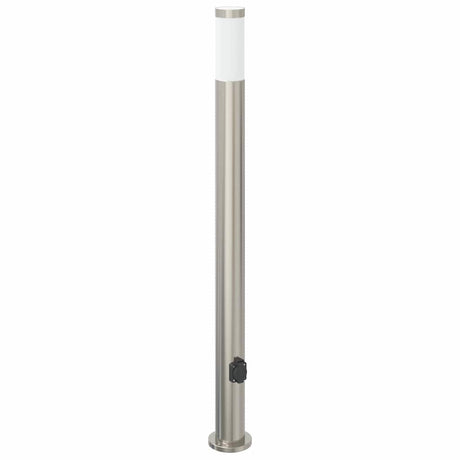 Vidaxl bolderarmatuur met stopcontact 110 cm rvs ip44