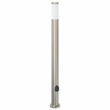 Vidaxl bolderarmatuur met stopcontact 110 cm rvs ip44