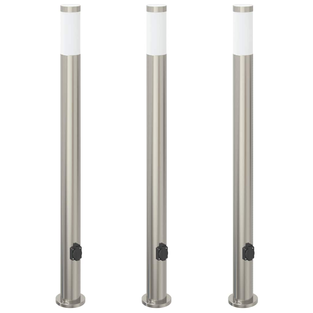 Vidaxl bolderverlichting met stopcontact 3 stuks 110 cm