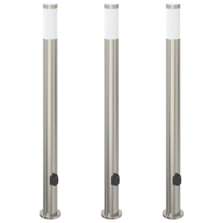 Vidaxl bolderverlichting met stopcontact 3 stuks 110 cm