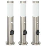 Vidaxl bolderverlichting met sensor en stopcontact 3 stuks 50 cm