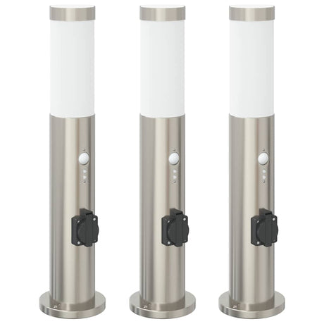 Vidaxl bolderverlichting met sensor en stopcontact 3 stuks 50 cm