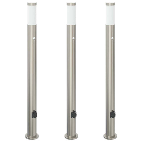 Vidaxl bolderverlichting met sensor en stopcontact 3 stuks 110 cm