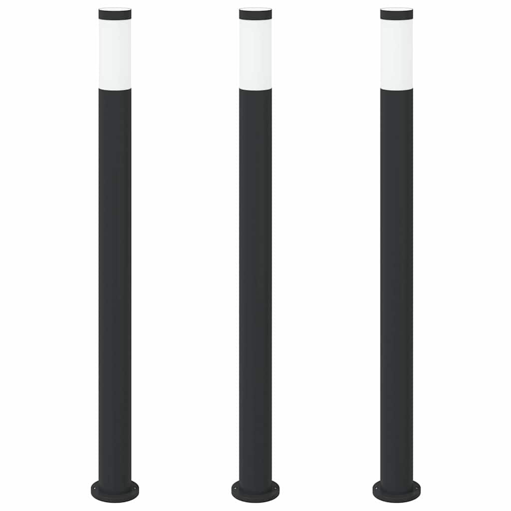 Vidaxl bolderverlichting 3 stuks 110 cm rvs ip44
