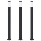 Vidaxl bolderverlichting 3 stuks 110 cm rvs ip44