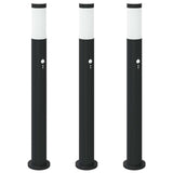 Vidaxl bolderverlichting met sensor 3 stuks 80 cm rvs ip44