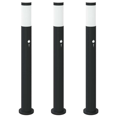 Vidaxl bolderverlichting met sensor 3 stuks 80 cm rvs ip44