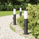 Vidaxl bolderverlichting met stopcontact 3 stuks 50 cm roestvrij staal ip44