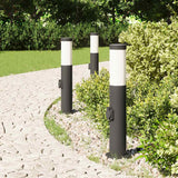 Vidaxl bolderverlichting met stopcontact 3 stuks 50 cm roestvrij staal ip44