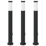 Vidaxl bolderverlichting met stopcontact 3 stuks 80 cm roestvrij staal ip44