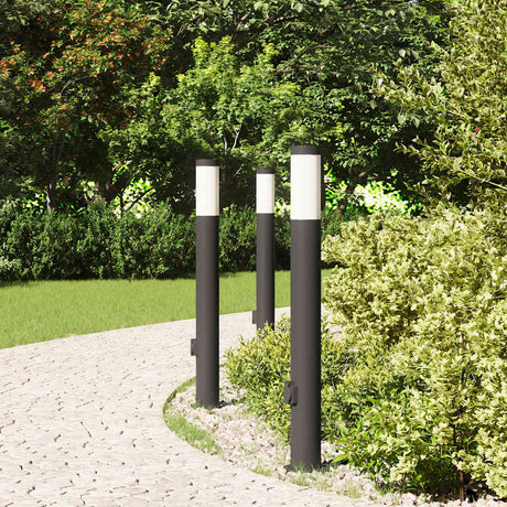 Vidaxl bolderverlichting met stopcontact 3 stuks 80 cm roestvrij staal ip44