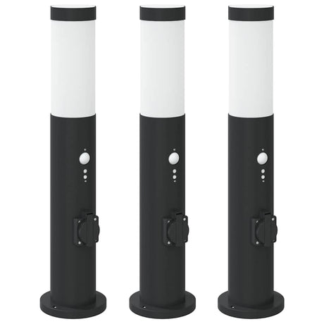 Vidaxl bolderverlichting met sensor en stopcontact 3 stuks 50 cm