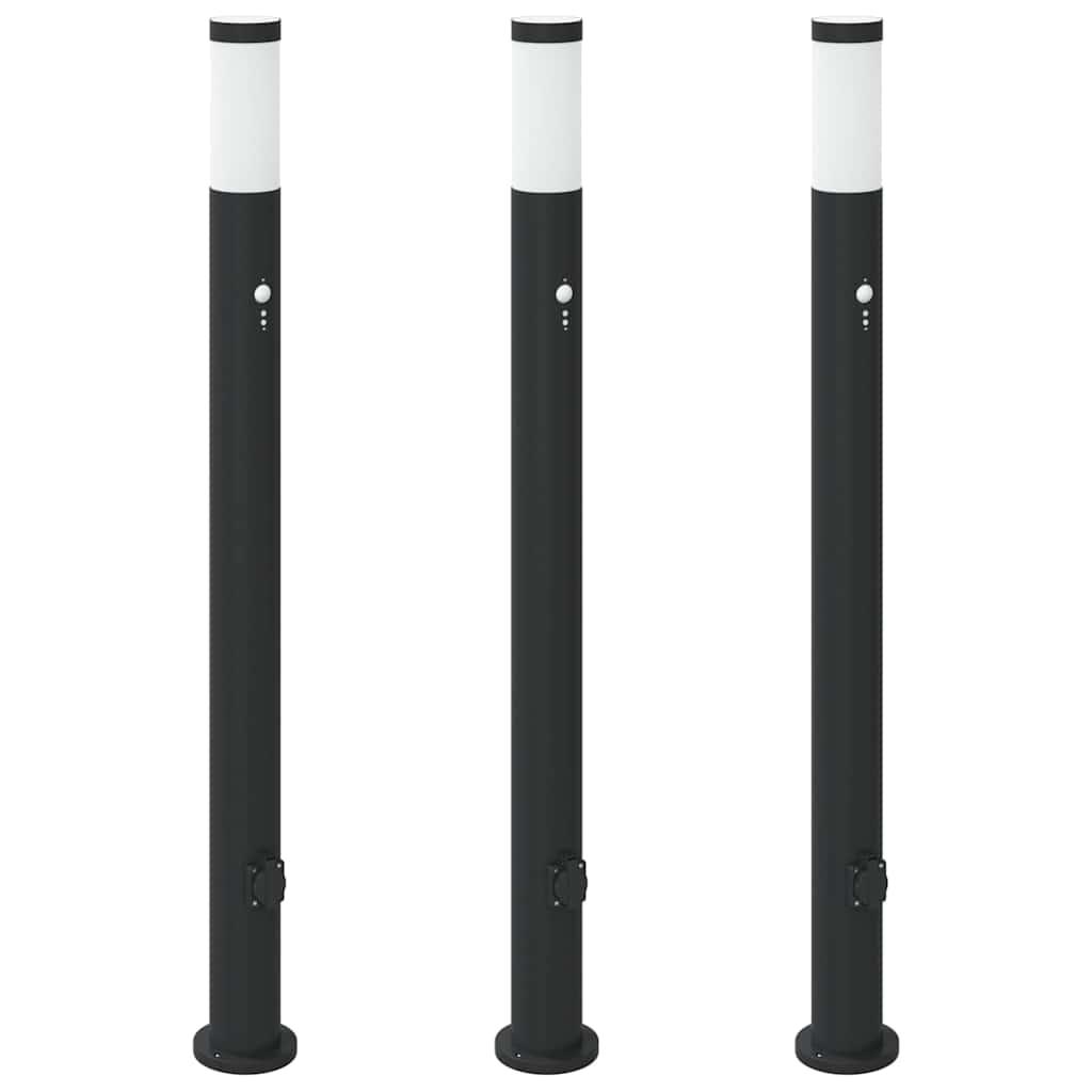 Vidaxl bolderverlichting met sensor en stopcontact 3 stuks 110 cm