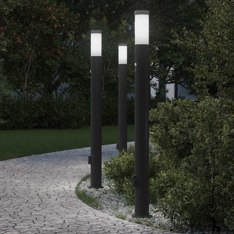 Vidaxl bolderverlichting met sensor en stopcontact 3 stuks 110 cm